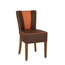 Chaise en bois rembourre TORAN-STRIPES  Blanc Simili-cuir