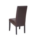 Chaise en bois teinte noyer fonc avec assise simili cuir PATIA-PLUS-S Simili-cuir antique brun