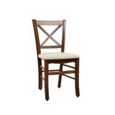 Chaise en bois assise rembourre ITALAX Blanc Simili-cuir
