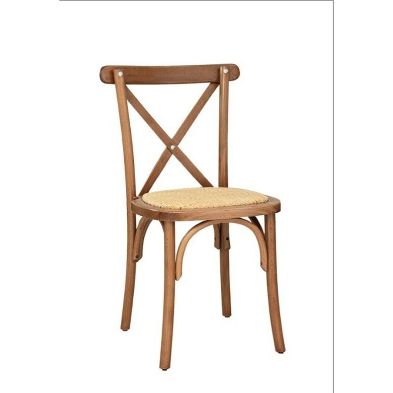 Chaise de bistrot en bois avec assise en paille CIRONAL-S