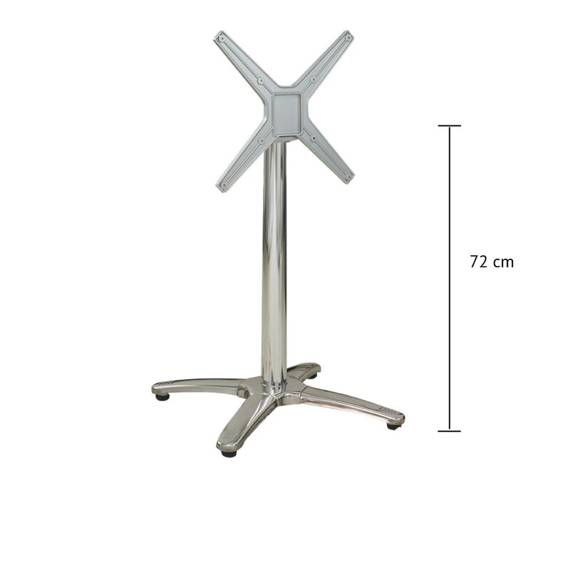 Pied de table rabattable aluminium BERGO chrom (haut. 72 cm)