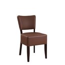 Chaise en bois rembourre simili cuir vintage BAKINO