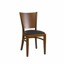 Chaise en bois assise rembourée DIORA P Hêtre naturel Simili-cuir