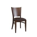 Chaise en bois assise rembourée DIORA P Hêtre naturel Simili-cuir antique