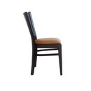Chaise en bois assise rembourée DIORA P Hêtre foncé Simili-cuir