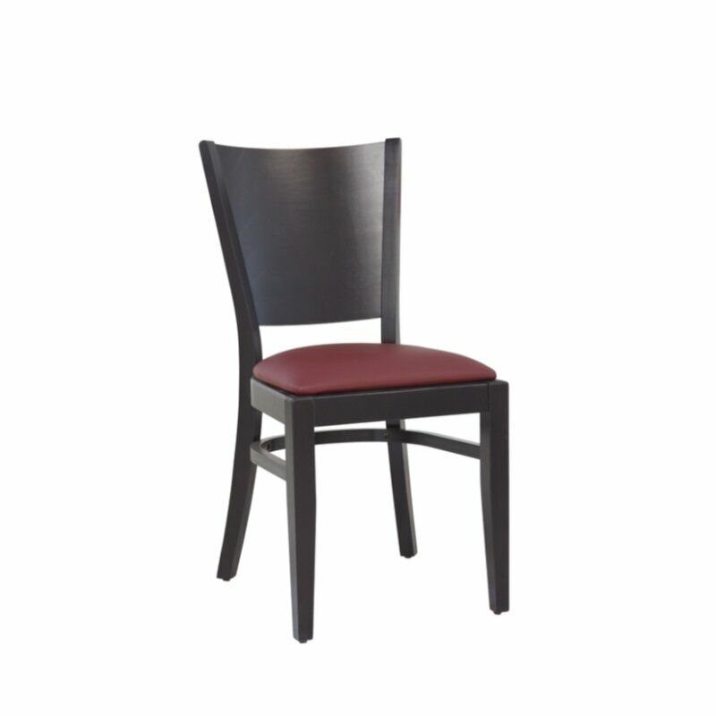 Chaise en bois assise rembourée DIORA P Hêtre foncé Tissus