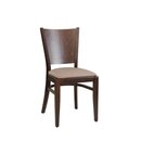 Chaise en bois assise rembourée DIORA P Noyer clair Simili-cuir