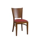 Chaise en bois assise rembourée DIORA P Noyer clair Simili-cuir
