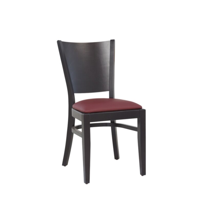 Chaise en bois assise rembourée DIORA P Noyer clair Tissus