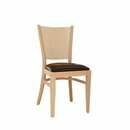 Chaise en bois assise rembourée DIORA P Noyer clair Tissus