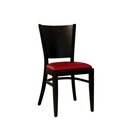 Chaise en bois assise rembourr�e empilable DIORA-P ST Weng� (Noyer fonc�) Simili-cuir