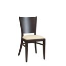 Chaise en bois assise rembourr�e empilable DIORA-P ST Weng� (Noyer fonc�) Simili-cuir