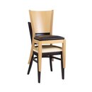 Chaise en bois assise rembourr�e empilable DIORA-P ST Weng� (Noyer fonc�) Simili-cuir