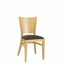 Chaise en bois assise rembourrée empilable DIORA-P ST Wengé (Noyer foncé) Simili-cuir antique