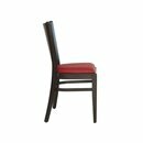 Chaise en bois assise rembourrée empilable DIORA-P ST Wengé (Noyer foncé) Cuir véritable