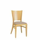 Chaise en bois assise rembourrée empilable DIORA-P ST Wengé (Noyer foncé) Tissus