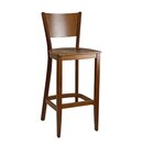 Chaise de bar bistrot en bois DIORA B Noyer am�ricain