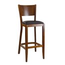Chaise de bar bistrot en bois assise rembourre DIORA BP Weng (Noyer fonc) Tissus