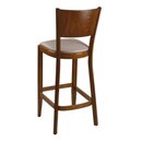 Chaise de bar bistrot en bois assise rembourre DIORA BP Weng (Noyer fonc) Tissus