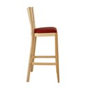 Chaise de bar bistrot en bois assise rembourre DIORA BP Weng (Noyer fonc) Tissus