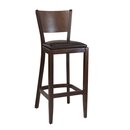 Chaise de bar bistrot en bois assise rembourre DIORA BP Weng (Noyer fonc) Tissus