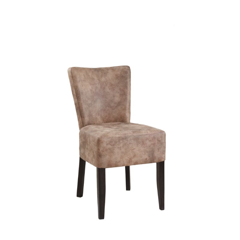 Chaise en bois rembourre AKINA-200 configurable Blanc Simili-cuir