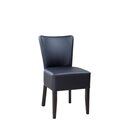 Chaise en bois rembourr�e AKINA-200 configurable Noir Cuir v�ritable