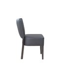 Chaise en bois rembourr�e AKINA-200 configurable Noir Cuir v�ritable