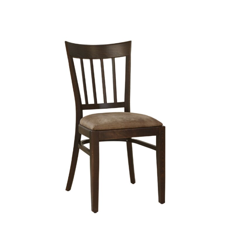 Chaise en bois assise rembourre BANA-P Simili-cuir