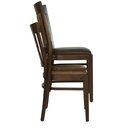 Chaise en bois assise rembourr�e BANA-P Simili-cuir