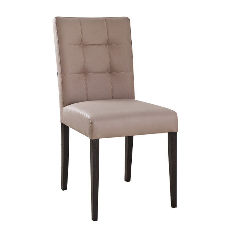 Chaise en bois rembourre capitonne DAROA Similicuir D1128 Taupe