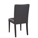 Chaise en bois rembourre capitonne DAROA Similicuir D1128 Taupe