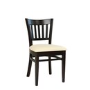 Chaise en bois assise rembourre LADIS - P Weng (Noyer fonc) Tissus