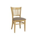 Chaise en bois assise rembourre LADIS - P Weng (Noyer fonc) Tissus