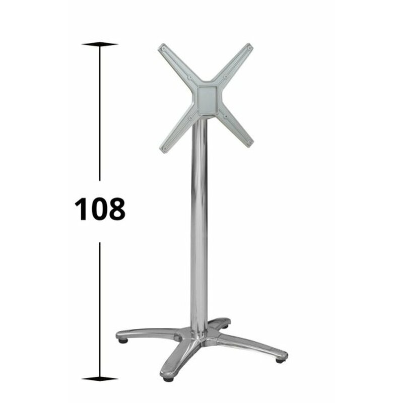 Pied de table rabattable aluminium BERGO H chrom (haut. 108cm)