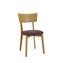 Chaise en bois ch�ne massif rembourr�e DIMONI-P  cuir v�ritable