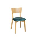 Chaise en bois ch�ne massif rembourr�e DIMONI-P  cuir v�ritable