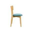 Chaise en bois ch�ne massif rembourr�e DIMONI-P  cuir v�ritable