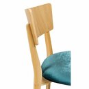 Chaise en bois ch�ne massif rembourr�e DIMONI-P  cuir v�ritable