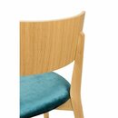 Chaise en bois ch�ne massif rembourr�e DIMONI-P  cuir v�ritable