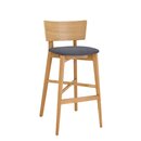 Chaise de bar en bois chne massif assise rembourre DIMONI BP Tissu