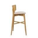 Chaise de bar en bois chne massif assise rembourre DIMONI BP Tissu
