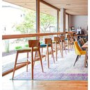 Chaise de bar en bois chne massif assise rembourre DIMONI BP Tissu