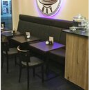 Banquette composable ECONA 103  Weng� (Noyer fonc�) Simili-cuir Connecteur gauche et droite