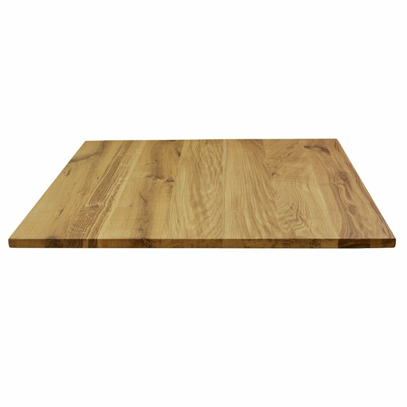 Plateau de table carré chêne massif fumé Ep. 30mm Configurable  Ø 80cm