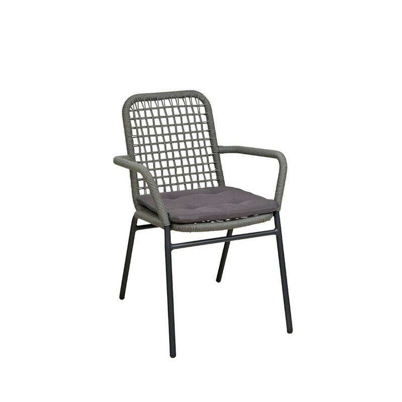 Chaise extrieur Anthracite QUADANO Accoudoirs