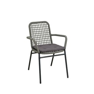 Chaise extrieur Anthracite QUADANO Accoudoirs
