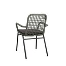 Chaise extrieur Anthracite QUADANO Accoudoirs