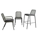 Chaise extrieur Anthracite QUADANO Accoudoirs