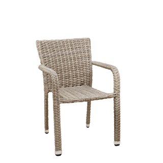 Chaise dexterieur rsine tresse BASATO gris pierre